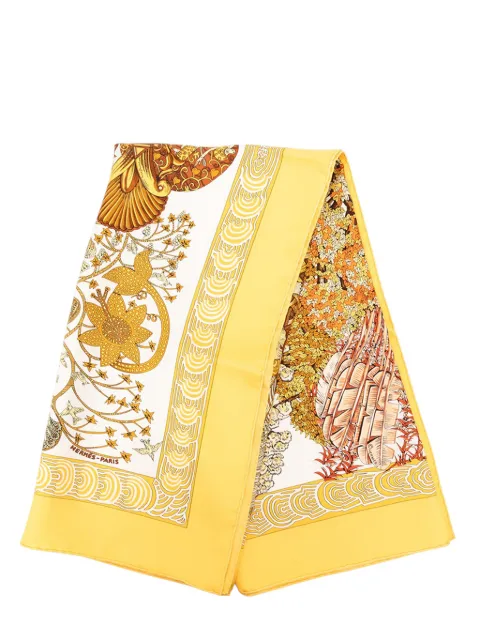 Hermès Pre-Owned 2000-2026 Les Legendes de l Arbre Silk Scarf 90 scarves Yellow PQPRJZNTO77551ZS