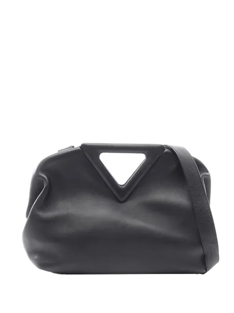 Bottega Veneta Pre-Owned 2012-2026 Medium Leather Point satchel Black E5SKS719TGJ0UN1Y