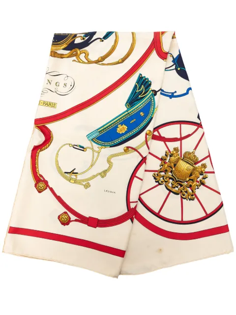 Hermès Pre-Owned 2000-2026 Springs Silk Scarf 90 scarves White 8VG7EZO0G4EHOGS2