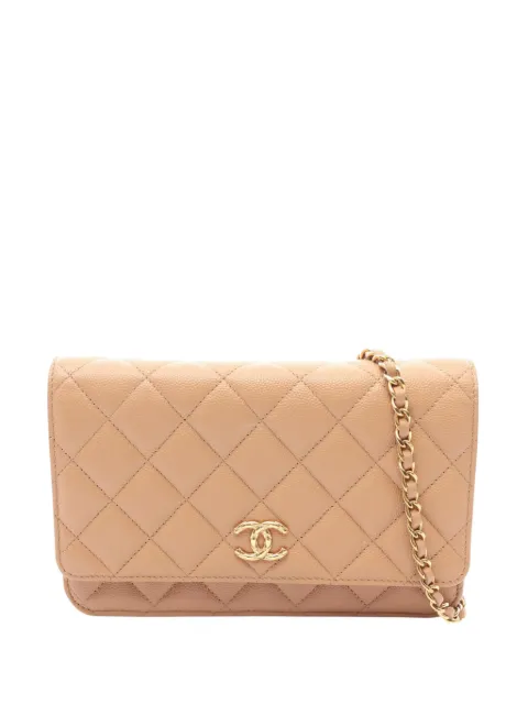 CHANEL Pre-Owned 2021-2026 CC Quilted Caviar Wallet on Chain crossbody bag Neutrals 4CEKIHP7ZXDNQQ0G
