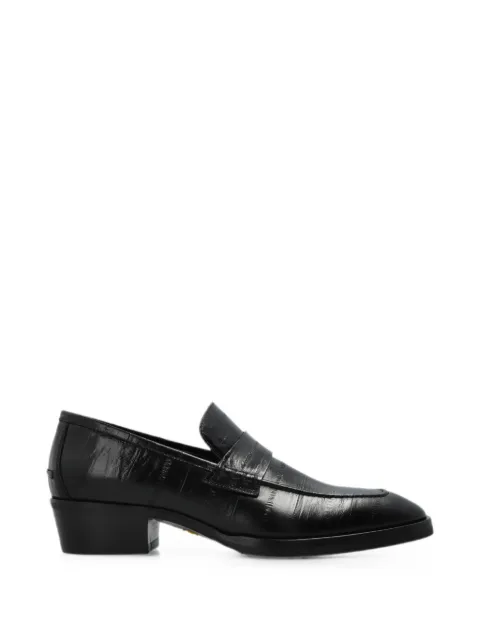 Jimmy Choo Wilder embossed leather loafers Black WILDERLOAFERMFJW