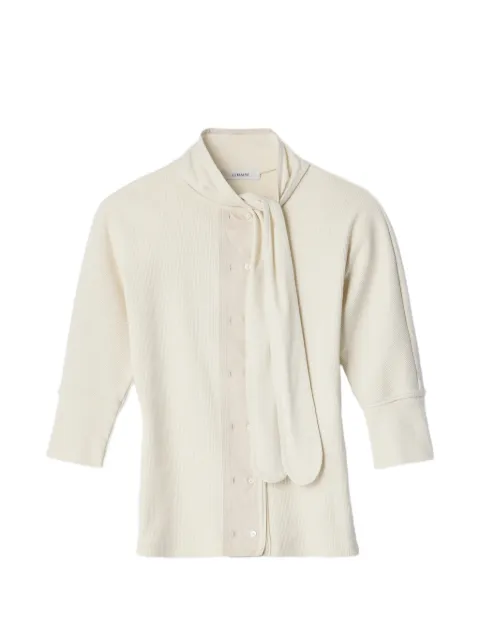 LEMAIRE Ascot T-shirt in linen and cotton ribbed jersey White TS0056LJ1030