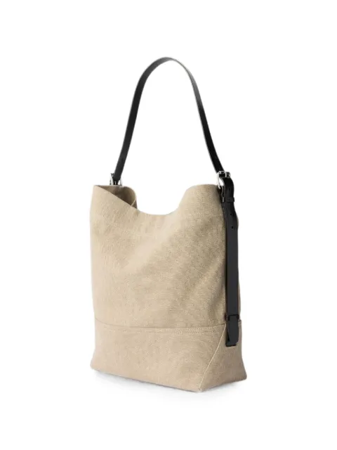 LEMAIRE leather-trim tote bag Neutrals BG0153LF1697