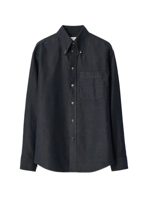 LEMAIRE button-down shirt in linen and cotton chambray Blue SH1297LF1681