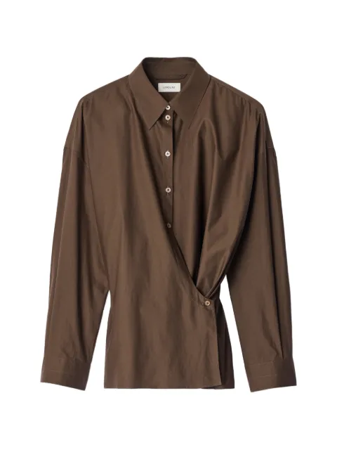 LEMAIRE straight collar Twisted shirt Brown SH1141LF1500