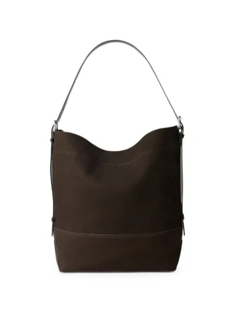 LEMAIRE Belted tote bag in alpaca nubuck Brown BG0153LL0189