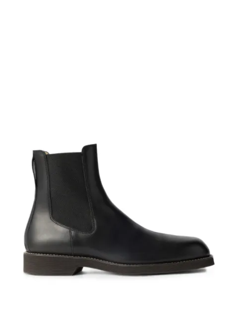 LEMAIRE Chelsea ankle boots in shiny vegetable-tanned leather Black FO0306LL0106