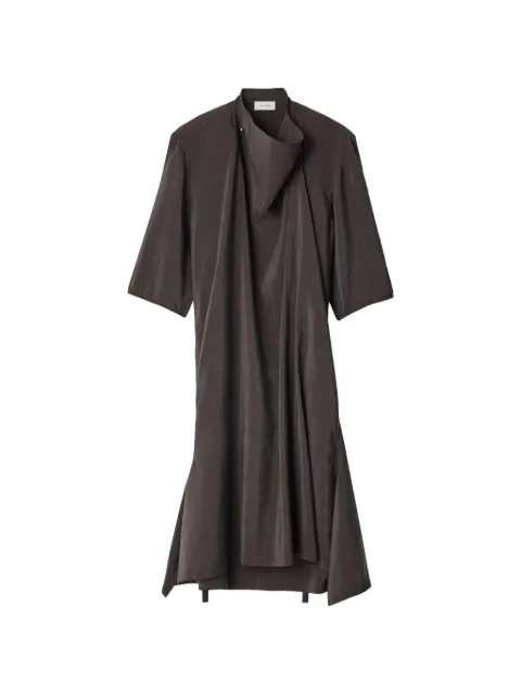 LEMAIRE soft-collar dress in dry silk Brown DR1170LF1308
