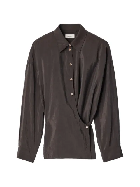 LEMAIRE wrap-style long-sleeve shirt Brown SH1141LF1308