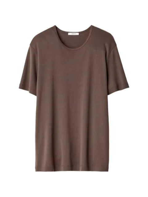 LEMAIRE scoop-neck t-shirt in ribbed jersey Brown TS0037LJ1016