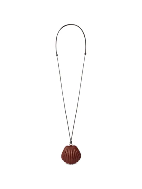LEMAIRE x Carlos Peñafiel shell mirror in patinated calfskin Brown SL0129LL0250