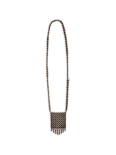 LEMAIRE Grigri bag necklace in resin beads Brown SL0138PL0045