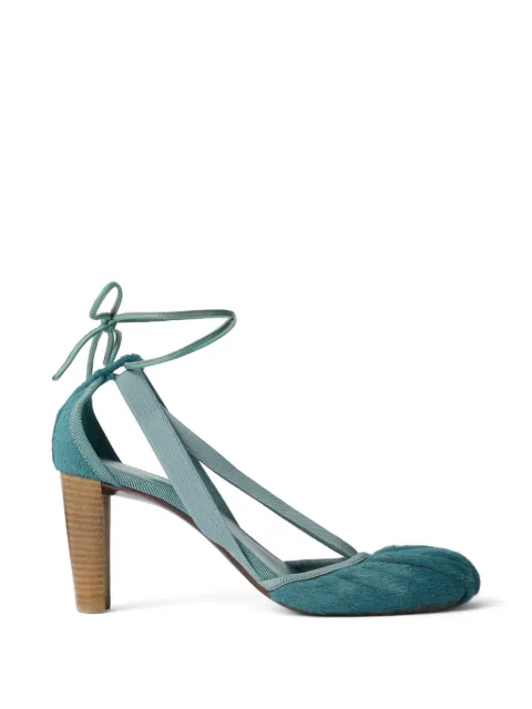 LEMAIRE 80mm Pedille heeled ballerinas in pony-style leather Blue FO0320LL0223