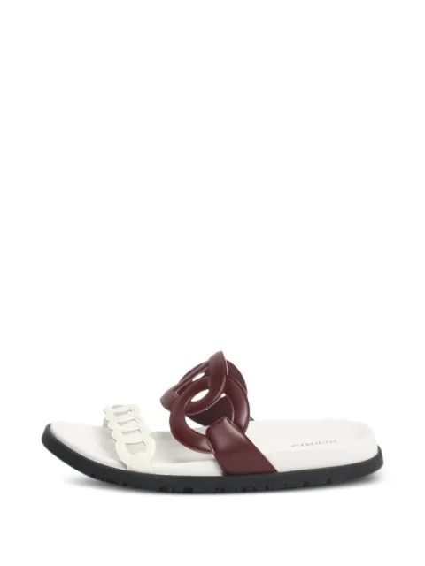 Hermès Pre-Owned Extra cut-out details sandals White BURGUNDYANDWHITEEXTRASANDALS
