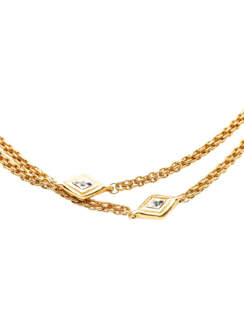 CHANEL Pre-Owned 1970-1980 Gold Plated Diamond Strass Station Chain Long Necklace costume necklace Gold U9N75OUJZZ6RD4N9