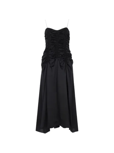 KHAITE maxi Raina ruched silk dress Black 56483029
