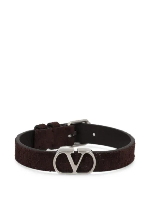 Valentino Garavani VLogo Signature suede bracelet Brown YJ0X63STS