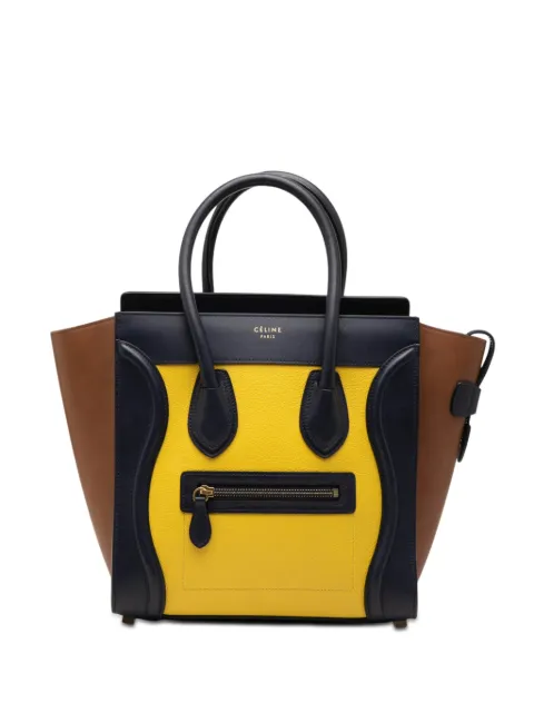 Celine Pre-Owned 2014 Micro Tricolor Leather Luggage tote bag Black PE4VVE0MUZP9EHB5