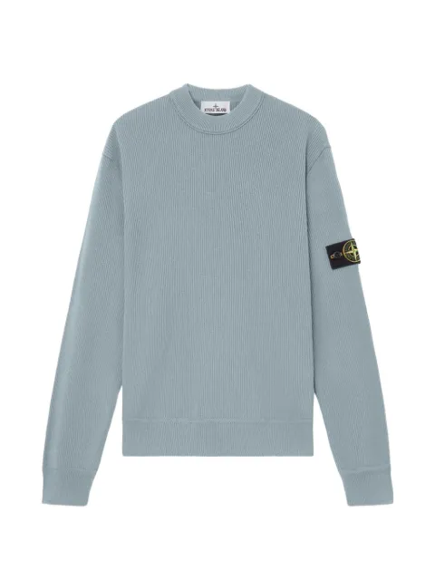 Stone Island 5100154 ribbed soft organic-cotton sweater Blue L2S155100154S00D8