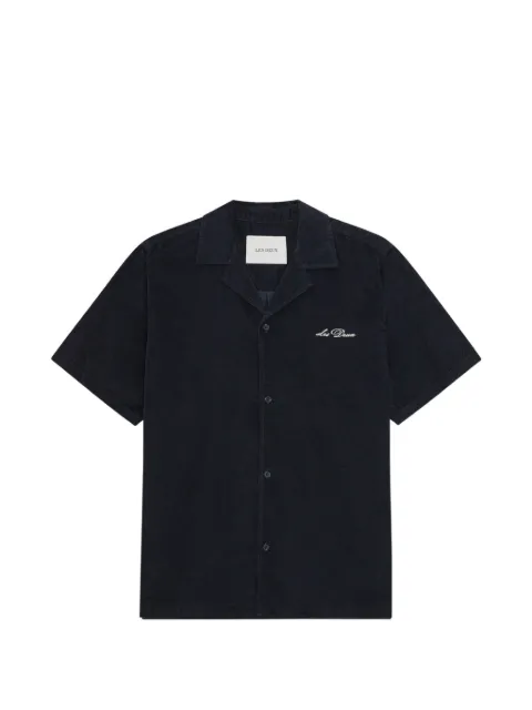 Les Deux Signature Mini Cord SS corduroy shirt Blue 1001939
