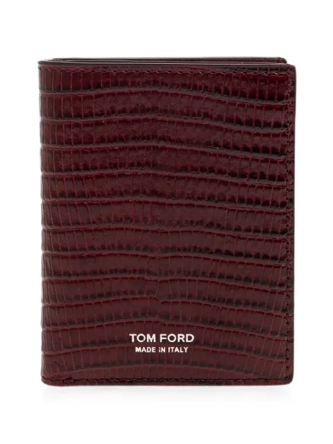 TOM FORD lizard-effect leather wallet Red Y0279LCL483S