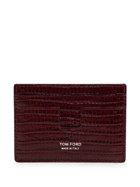 TOM FORD croc-effect leather card holder Red Y0341LCL483S