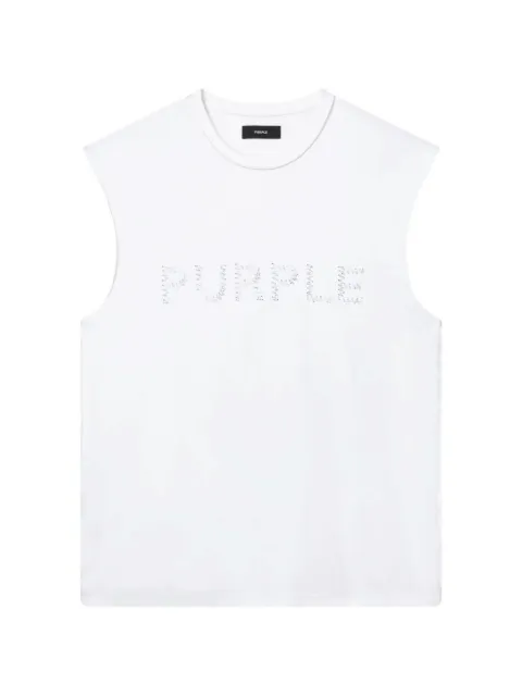 Purple Brand bead-embellished vest White P103TJWI326