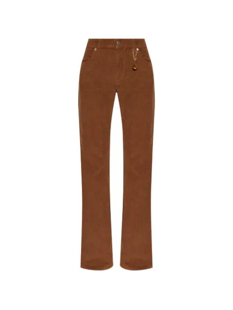 Stella McCartney corduroy logo-charm trousers Brown 6D05073SQH72