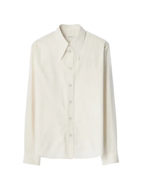 LEMAIRE pointed collar shirt in washed cotton silk Neutrals SH1326LF1500