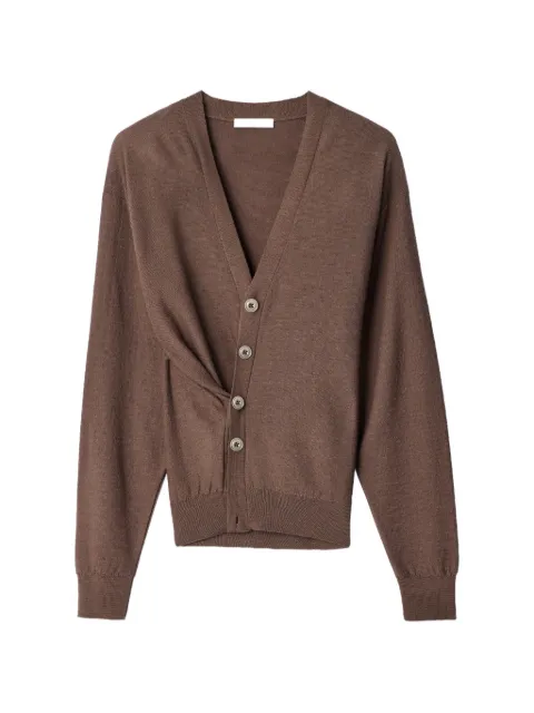 LEMAIRE relaxed twisted cardigan in merino blend Brown PO0052LK1063