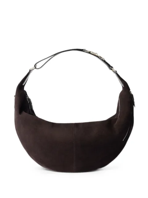 LEMAIRE large Quiver Clip bag in suede leather Brown BG0197LL0125