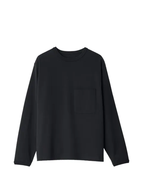 LEMAIRE long-sleeve boxy T-shirt in compact cotton jersey Black TS0045LJ1073