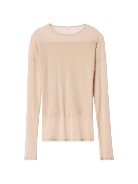 LEMAIRE long-sleeve ballerina-style top in mesh jersey Neutrals TS0062LJ1070