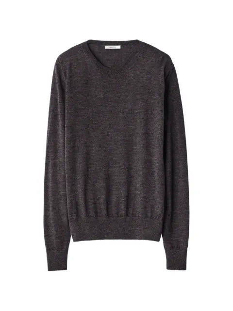 LEMAIRE crew-neck sweater in fine Mouliné merino wool Brown PO0060LK1072