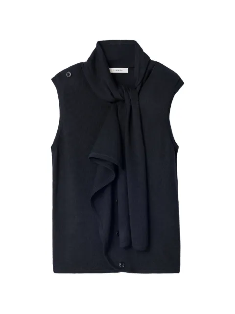 LEMAIRE asymmetrical cardigan in merino wool blend Black PO0053LK1063