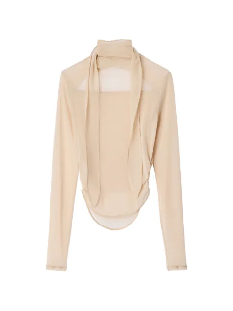 LEMAIRE ballerina scarf top in mesh jersey Neutrals TS0053LJ1070