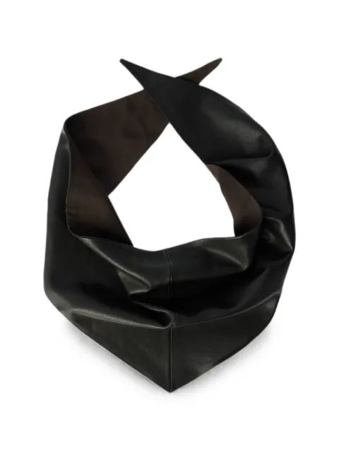 LEMAIRE leather triangle scarf Black TA0019LL0263