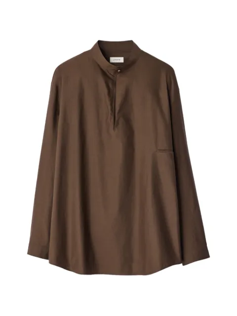 LEMAIRE sailor top in washed cotton and silk blend Brown OT0016LF1500