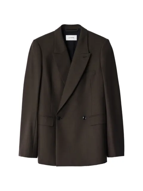 LEMAIRE double-breasted tailored jacket in tropical wool blend Brown JA1113LF414