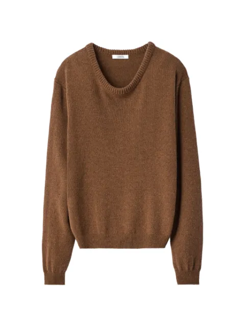 LEMAIRE crew-neck sweater in alpaca wool blend Brown PO0035LK1065