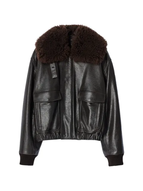 LEMAIRE blouson in shiny leather Brown OW1253LL0244