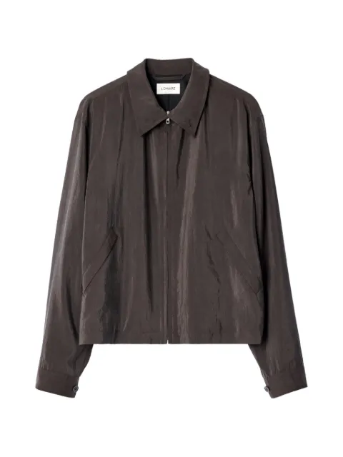 LEMAIRE light zipped blouson in dry silk Brown OW1266LF1308