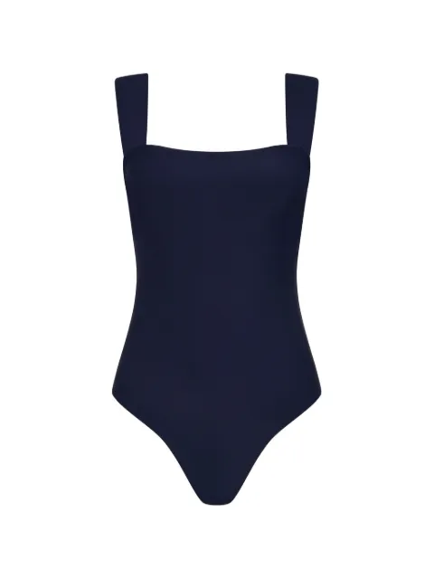 BONDI BORN Gwen square-neckline swimsuit Blue SIM386SNVY