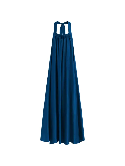 BONDI BORN Marfa silk halterneck maxi dress Blue RTWDR884SWTRO