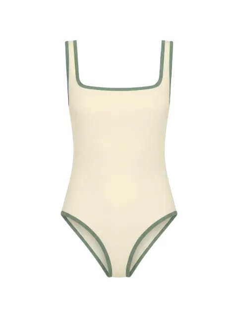 BONDI BORN McKenna contrast-trim swimsuit Neutrals SIM444SSGC