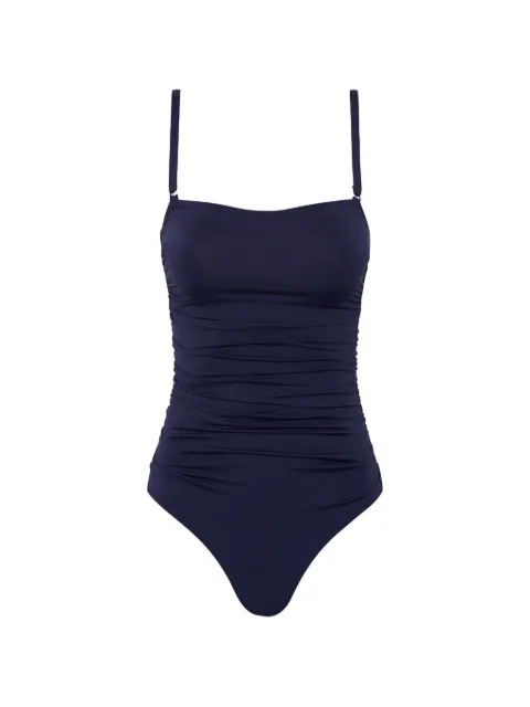 BONDI BORN Raya gathered swimsuit Blue EMM242WMAR