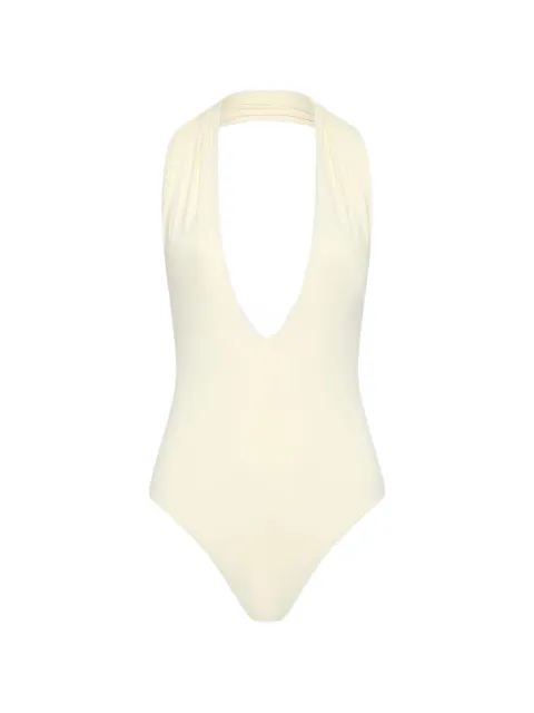 BONDI BORN Blair halterneck swimsuit Neutrals EMM058WPCL