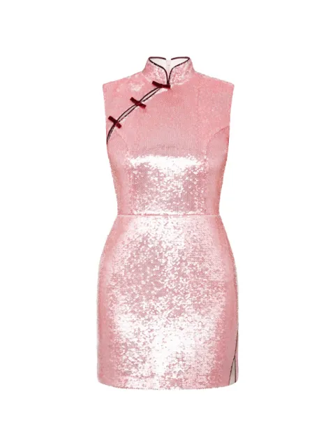 ANOUKI sequin-embellished bow-detail mini dress Pink ANSS26I07DR