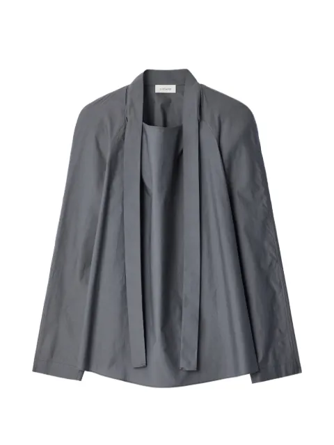 LEMAIRE ascot blouse in washed cotton silk Grey SH1218LF1500