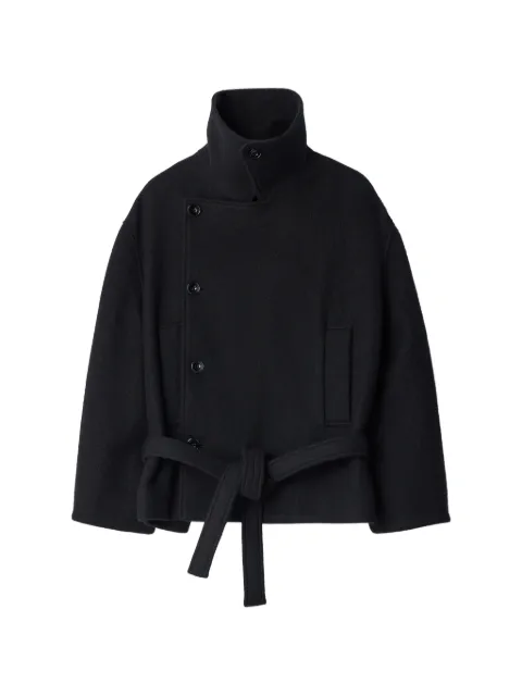 LEMAIRE short Wrap coat in felted wool and alpaca blend Black CO1165LF1700